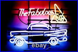 The Fabulous 50's Auto Car Open Vintage 24x20 Lamp Neon Light Sign Garage Open