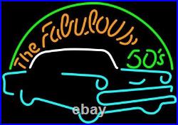 The Fabulous 50's Vintage Car Neon Sign Light 19x15 Lamp Beer Garage Store Decor