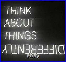 Think About Things Differently White Custom Neon Sign Vintage Beer Room Sign