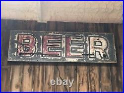 UNIQUE OLD Sign Vintage NEON BEER Garage Mancave HoT RaT RoD Wall DeCor PATINA