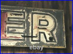 UNIQUE OLD Sign Vintage NEON BEER Garage Mancave HoT RaT RoD Wall DeCor PATINA