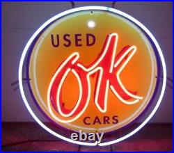 USED OK CARS Neon Open Sign Bar Vintage Style Handcraft Garage Custom Neon 16