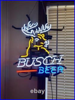 US STOCK Buck Deer Stag Vintage 24x20 Neon Sign Bar Pub Man Cave Glass Decor