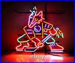 US STOCK Fox Hockey Vintage Style Neon Sign Light Team Sport Shop Bar Gift 24