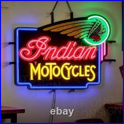 US STOCK India Motorcycles LED Neon Sign 24x20 Dimmable Bar Garage Decor Gift