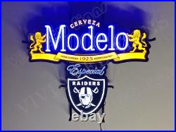US STOCK Modelo Cerveza Raiders Sports 1925 Vivid LED Neon Sign With Dimmer 24