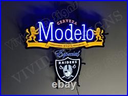US STOCK Modelo Cerveza Raiders Sports 1925 Vivid LED Neon Sign With Dimmer 24