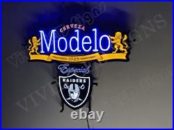 US STOCK Modelo Cerveza Raiders Sports 1925 Vivid LED Neon Sign With Dimmer 24 US STOCK Modelo Cerveza Raiders Sports 1925 Vivid LED Neon Sign With Dimmer 24