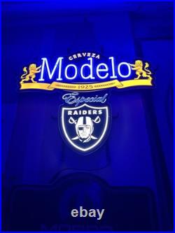 US STOCK Modelo Cerveza Raiders Sports 1925 Vivid LED Neon Sign With Dimmer 24