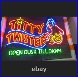 US STOCK Open Dusk Till Dawn Vintage Neon Sign light Beer Bar Shop Glass Art 24