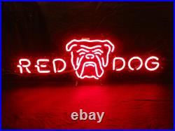 US STOCK Red Dog Shop Neon Sign Light Lamp Visual vintage Glass Decor 19x15