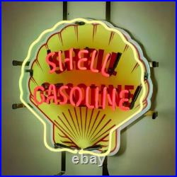 US STOCK Shell Gasoline Vintage Neon Sign Lamp Gas Station Glass Decor 24''x20'
