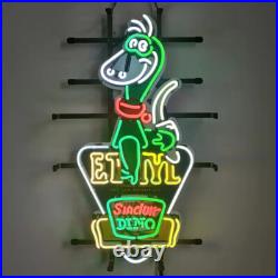 US STOCK Sinclair Dino Gasoline Vintage Neon Sign Gas Station Glass Art 24x15
