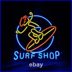 US STOCK Skateboard Surfers Vintage Neon Light Sign Surf Shop Glass Art 19x15