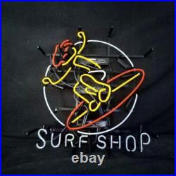 US STOCK Skateboard Surfers Vintage Neon Light Sign Surf Shop Glass Art 19x15