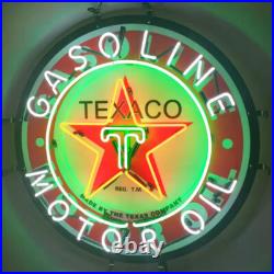 US STOCK Texaco Gasoline Vintage Neon Sign Light Gas Station HD Printing 24