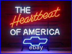 US STOCK The Heartbeat of America Car Vintage Neon Sign Bar Pub Glass Decor 24