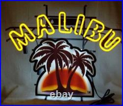 US STOCK Vintage Malibu Rum Neon Sign 19x15 Man Cave Club Pub Display Light