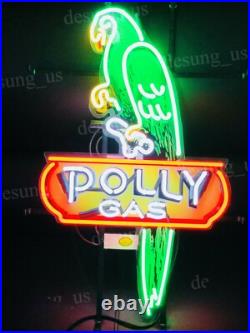 US STOCK Vintage Polly Gas Parrot Glass Neon Sign 24x18 Garage Auto Shop Decor