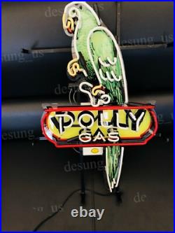 US STOCK Vintage Polly Gas Parrot Glass Neon Sign 24x18 Garage Auto Shop Decor