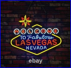 US STOCK Welcome to Lasvegas Neon Sign Open Store Light Room Vintage Artwork 24