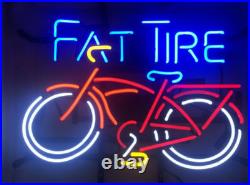 US Stock Fat Tire Bike Bicycle 24x18 Vintage Neon Sign For Bar Man Cave Garage