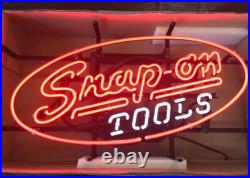 US Stock Snap-On Tools Vintage Neon Sign Light Lamp Glass Decor Hanging 24x18