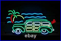 US Stock Wagon Woody Car Vintage Neon Sign Light Lamp Beer Bar Glass Decor 24