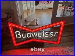 Ultra Rare Vintage 1960s Budweiser Beer Lighted Sign NEON WORKS 100% BLINKING
