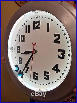 Underwriters' Laboratories, Inc. Electric Sign Neon Clock Original Vintage Works