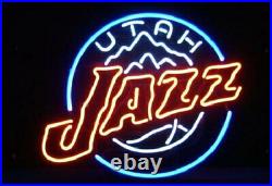 Utah Jazz Basketball Bistro Real Glass Vintage Room Neon Light Sign