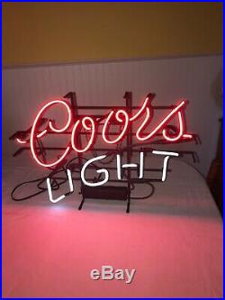 VINTAGE 2003 COORS LIGHT NEON LIGHTED SIGN MADE IN USA LACROSSE WI HUGE-27x19