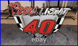 VINTAGE 2005 Coors Light Beer Neon 40 NASCAR 30 x 21 Sign PERFECT CONDITION