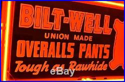 Vintage Bilt Well Overall Pants Neon Point Of Sale Light Up Sign Unfindable Nice