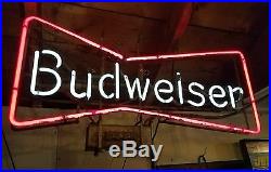 VINTAGE BUDWEISER BEER NEON BOWTIE BAR / RESTAURANT SIGN 36 x 16 WORKING