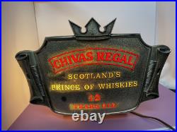 VINTAGE CHIVAS REGAL 12 Year Scotch Light Up Sign. ADVERTISING BAR SIGN
