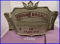 VINTAGE CHIVAS REGAL 12 Year Scotch Light Up Sign. ADVERTISING BAR SIGN