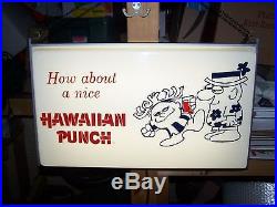 VINTAGE HAWAIIAN PUNCH SIGN Light PUNCHY Soda Pop Drink Beverage Ad Neon Hawaii