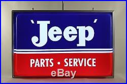 VINTAGE Jeep mopar LIGHTED NEON BANNER SIGN, Jeep CJ wrangler amc jeep parts