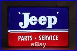 VINTAGE Jeep mopar LIGHTED NEON BANNER SIGN, Jeep CJ wrangler amc jeep parts