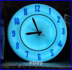 VINTAGE LARGE NEON CLOCK 1950s-1960s NICE-LOOKING WORK'S RARE