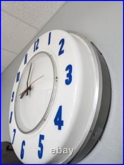 VINTAGE LARGE NEON CLOCK 1950s-1960s NICE-LOOKING WORK'S RARE
