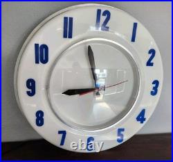 VINTAGE LARGE NEON CLOCK 1950s-1960s NICE-LOOKING WORK'S RARE