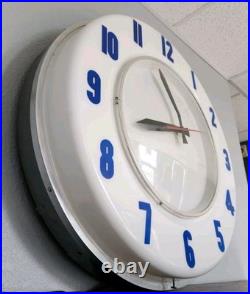 VINTAGE LARGE NEON CLOCK 1950s-1960s NICE-LOOKING WORK'S RARE