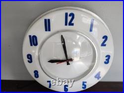 VINTAGE LARGE NEON CLOCK 1950s-1960s NICE-LOOKING WORK'S RARE