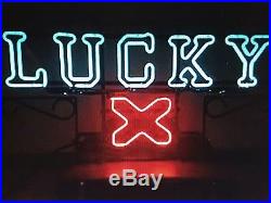 VINTAGE LUCKY LAGER X NEON BEER SIGN 1950's EXTREMELY RARE X