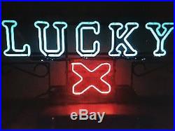 VINTAGE LUCKY LAGER X NEON BEER SIGN 1960's EXTREMELY RARE X