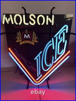 VINTAGE MOLSON ICE CANADA NEON BEER SIGN Indoor Gas Tube Transformer Actown
