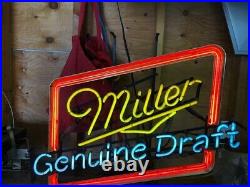 VINTAGE Miller Genuine Draft Neon Sign Beer Bar Sign, 32 X 24