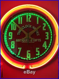 Vintage Neon Clock 26 Advertising Sign Beautiful